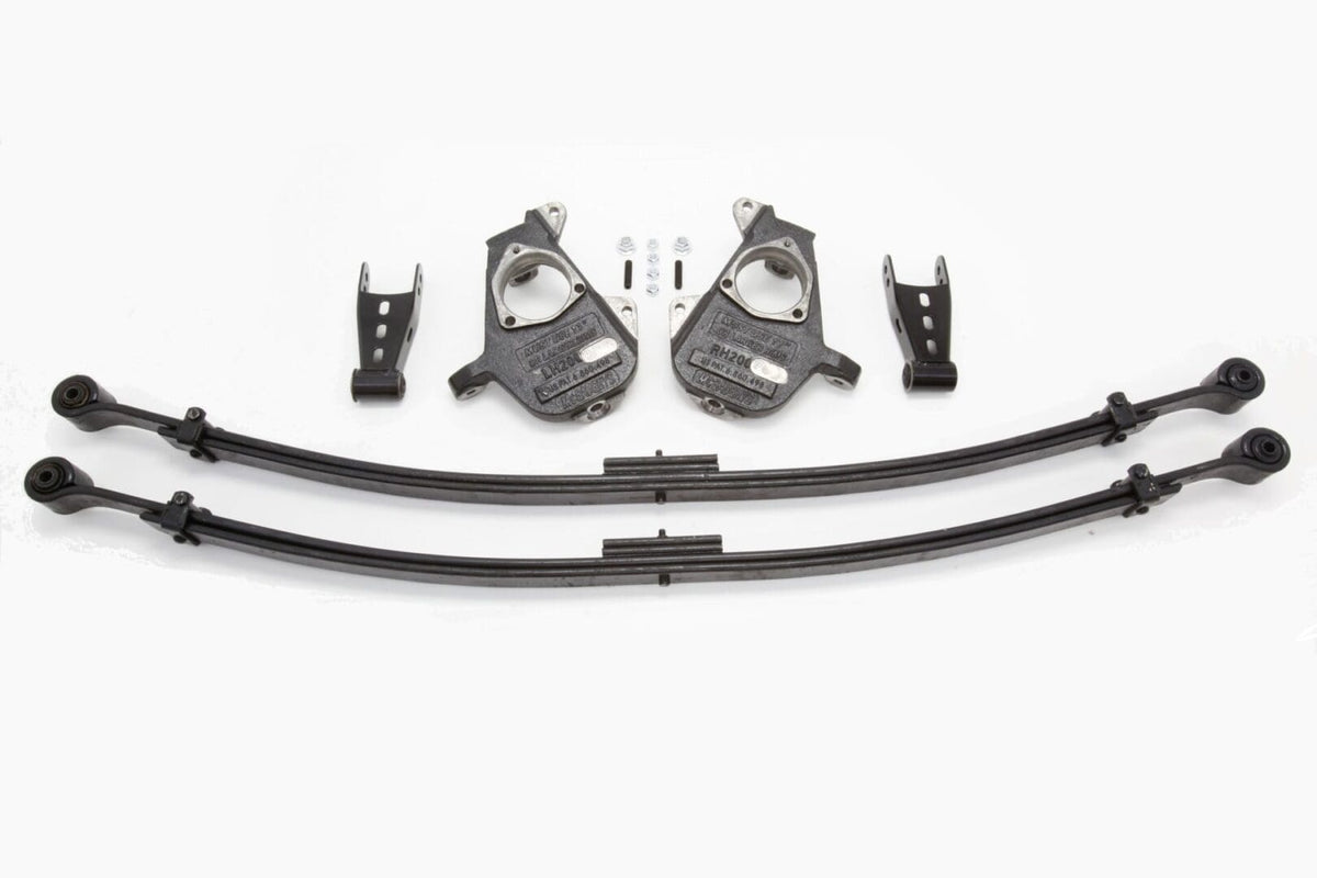 McGaughy's 2/4 Inch Spindle/Leaf Spring Lowering Kit 2007-2013 Silverado/Sierra 1500 2WD/4WD - 34000