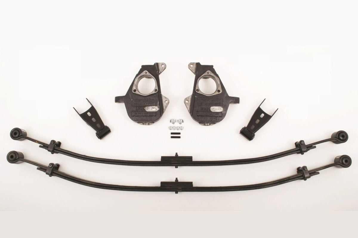 McGaughy's 2/4 Inch Spindle/Leaf Spring Lowering Kit 2014-2016 Silverado/Sierra 1500 with Cast Steel Control Arms 2WD/4WD