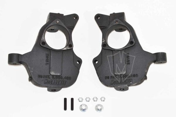 McGaughy's 2 Inch Drop Spindles 2014-2018 Silverado/Sierra 1500/ 2014-2020 Tahoe/Yukon 2WD with Stamped Steel/Alum Control