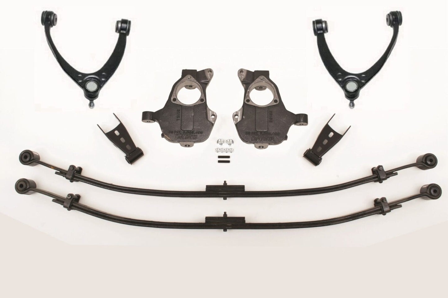 McGaughy's 2/4 Inch Spindle/Leaf Spring Lowering Kit 2014-2018 Silverado/Sierra 1500 with Stamped Steel/Alum Control Arms 4WD