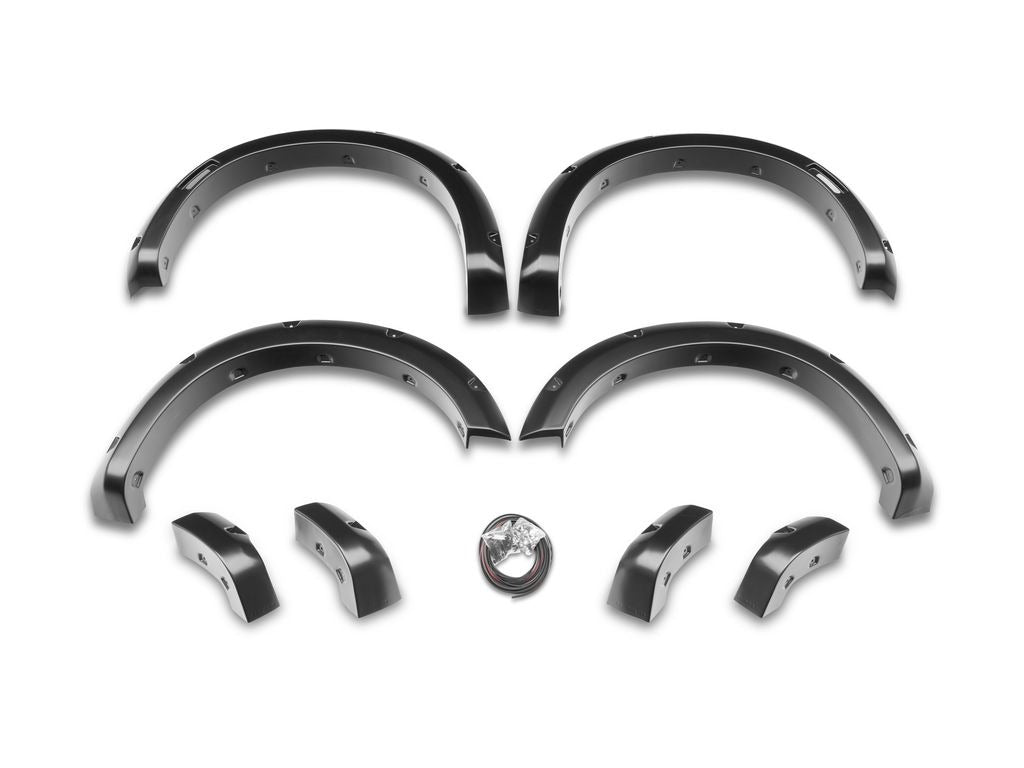 Pocket Style Fender Flares, Black, Front & Rear