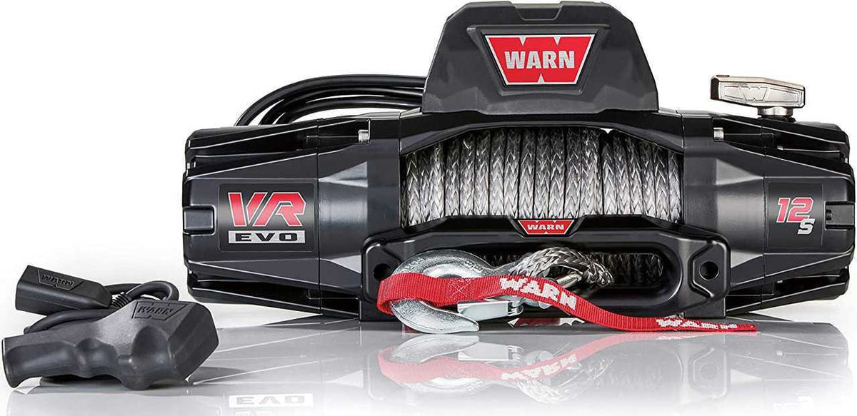 WARN VR EVO 12-S 12,000lbs Electric 12V DC Winch | 110355 | Synthetic Rope | 4WD 4x4 Truck Off-Road Recovery