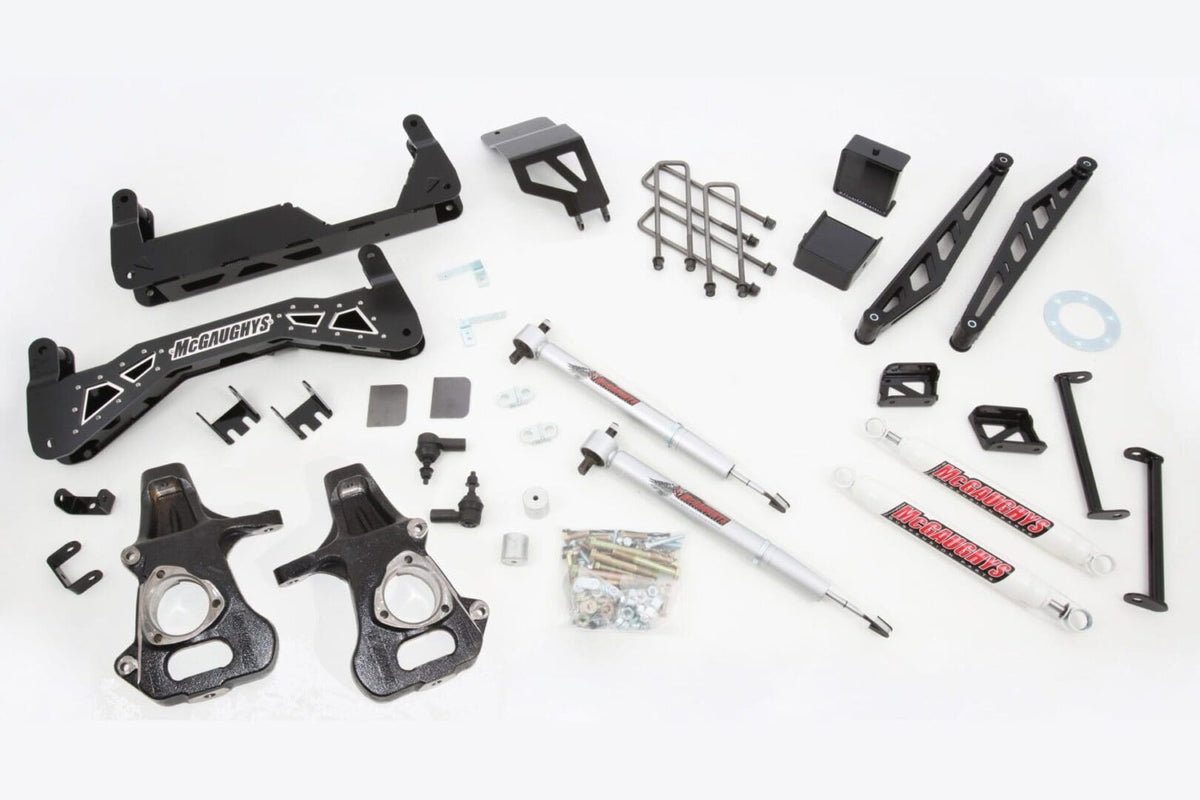McGaughy's 7-9 Inch Premium Lift Kit S/S Black 2014-2016 Silverado/Sierra 1500 with Cast Steel Control Arms 2WD - 50766-SSB