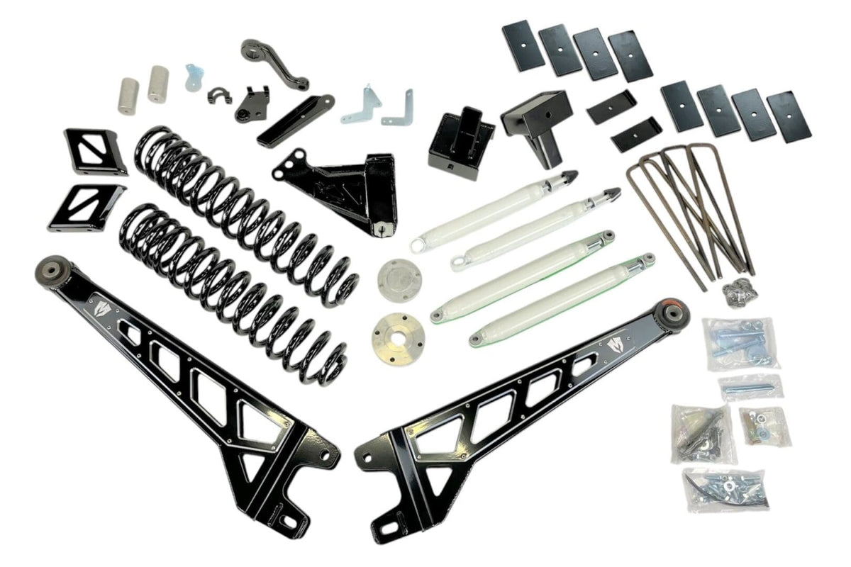 McGaughy's 8 Inch Premium Lift Kit S/S Black 2017-2022 Ford F250 4WD with Flange Style Rear Driveline - 57292
