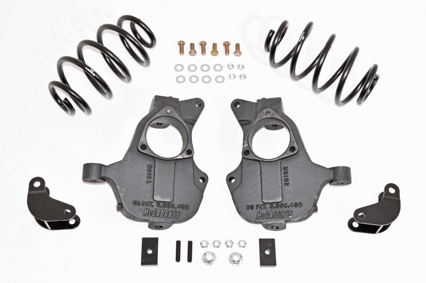 McGaughy's 2014-20 GM SUV 1500 (2WD ONLY) 2/3" Deluxe Drop Kit (Spindles, Rear Coils, & Shock Extenders) NO Factory Auto