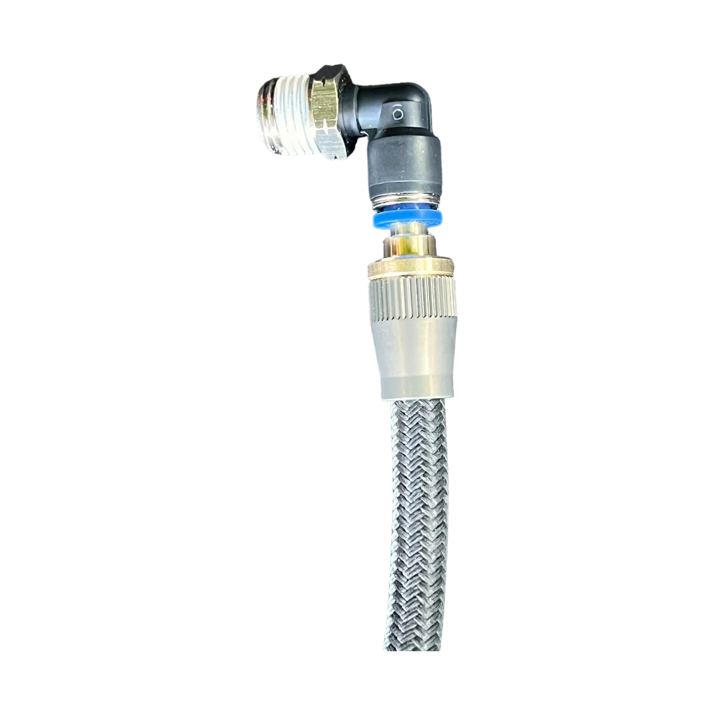 Braided 3/8" Hose to 1/4" Push to Connect Fitting