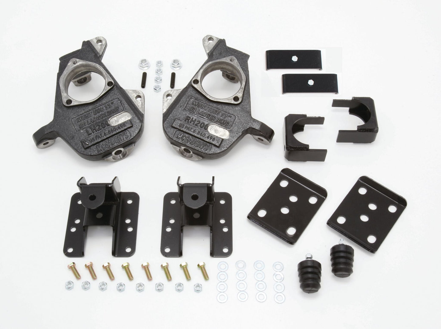 McGaughy's 2007-13 S-Cab Silverado 2/4" Deluxe Drop Kit (Spindles, Rear Hangers, & Flip Kit) - 34034