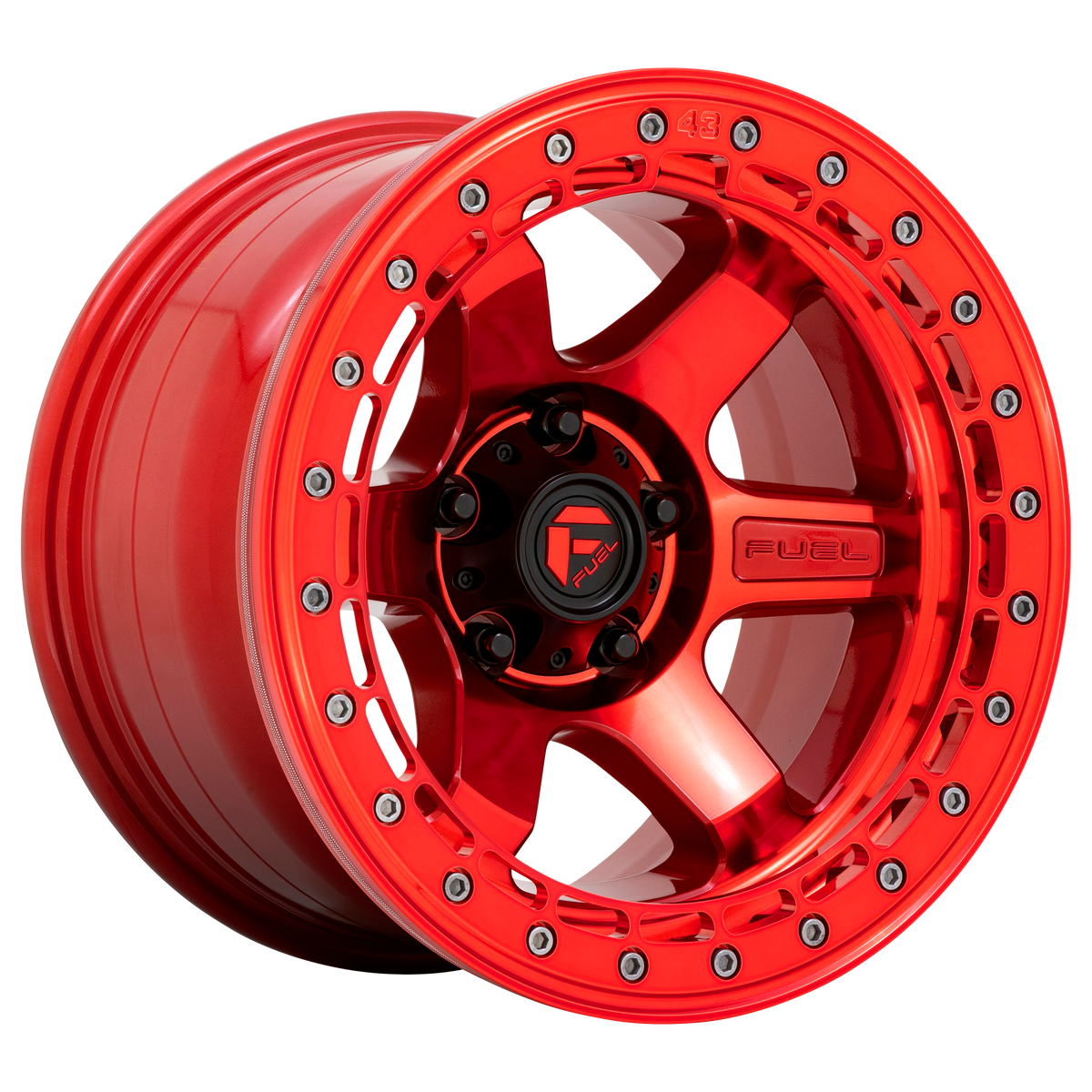 Fuel Off-Road D123 BLOCK BEADLOCK CANDY RED W/ RED RING wheel