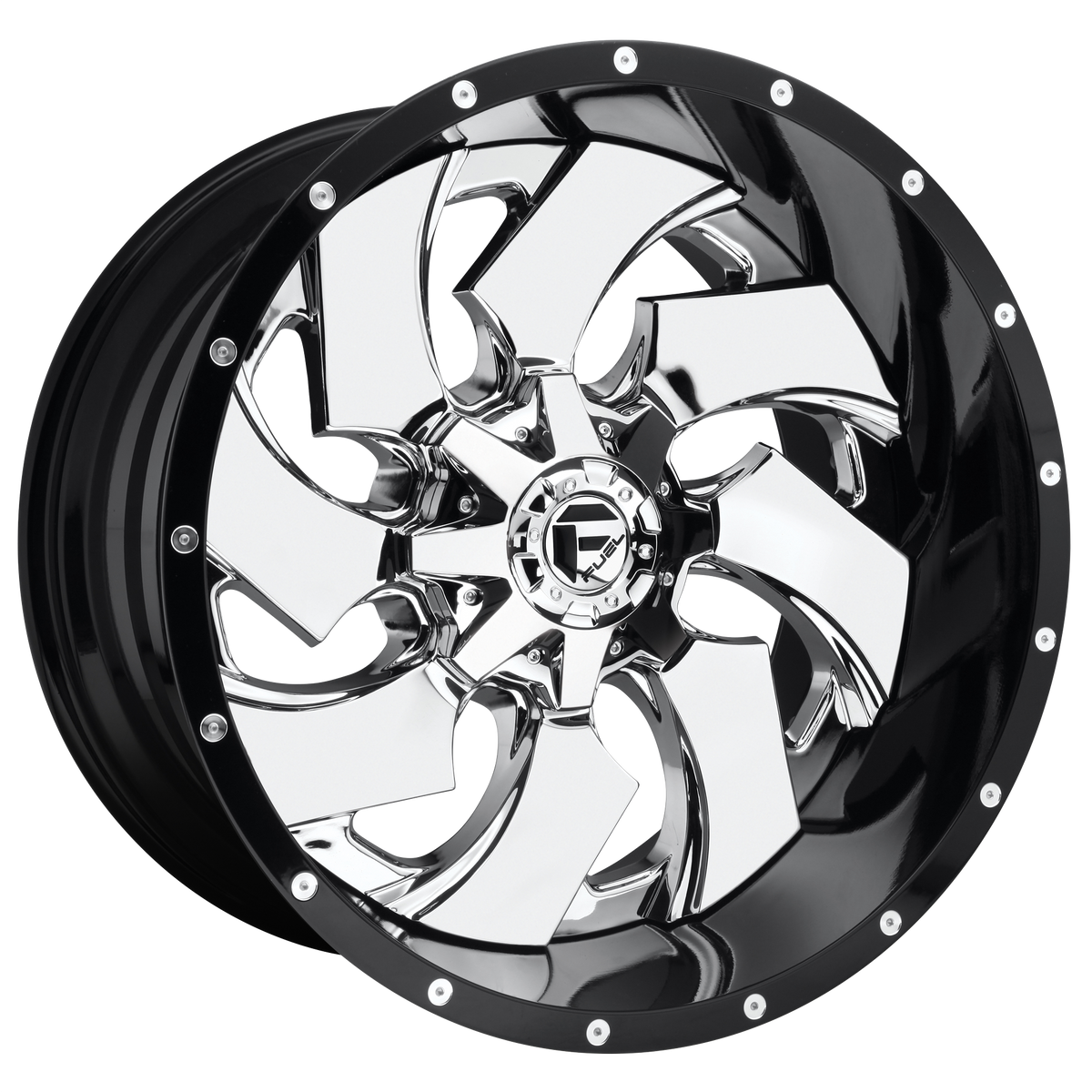 Fuel Off-Road D240 CLEAVER CHROME W/ GLOSS BLACK LIP wheel