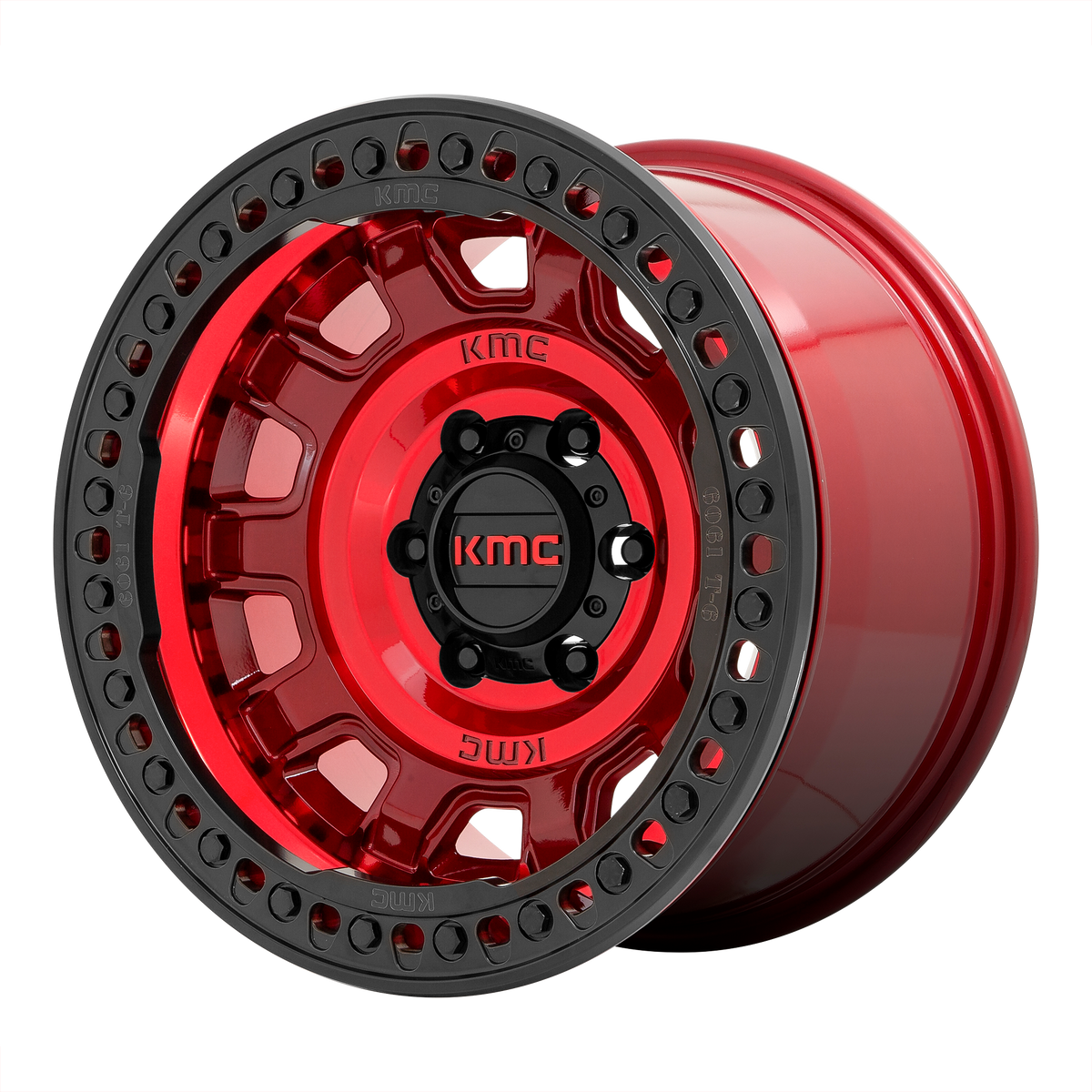 KMC KM236 TANK BEADLOCK | CANDY RED wheel