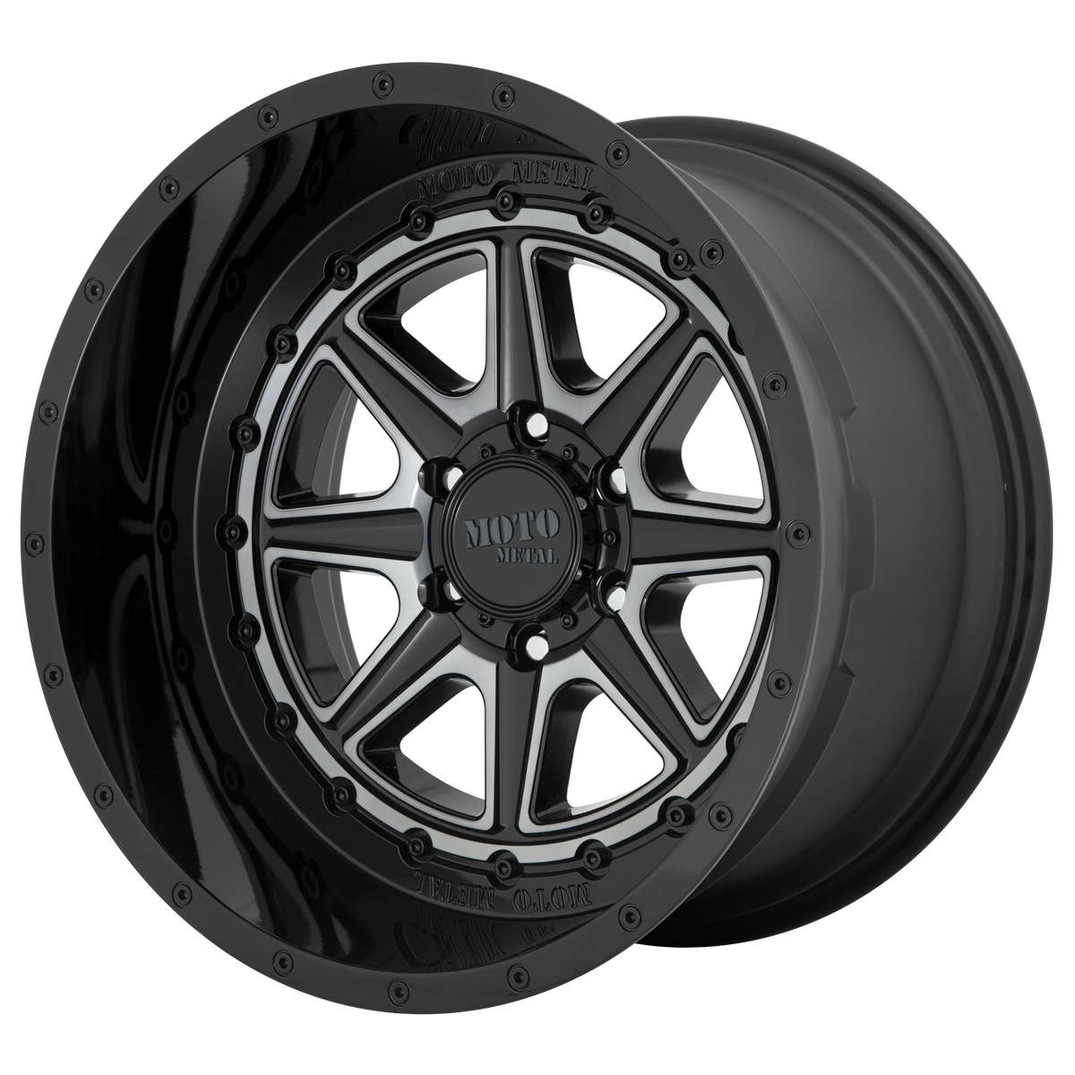 Moto Metal MO801 PHANTOM GLOSS BLACK W/ GRAY TINT wheel