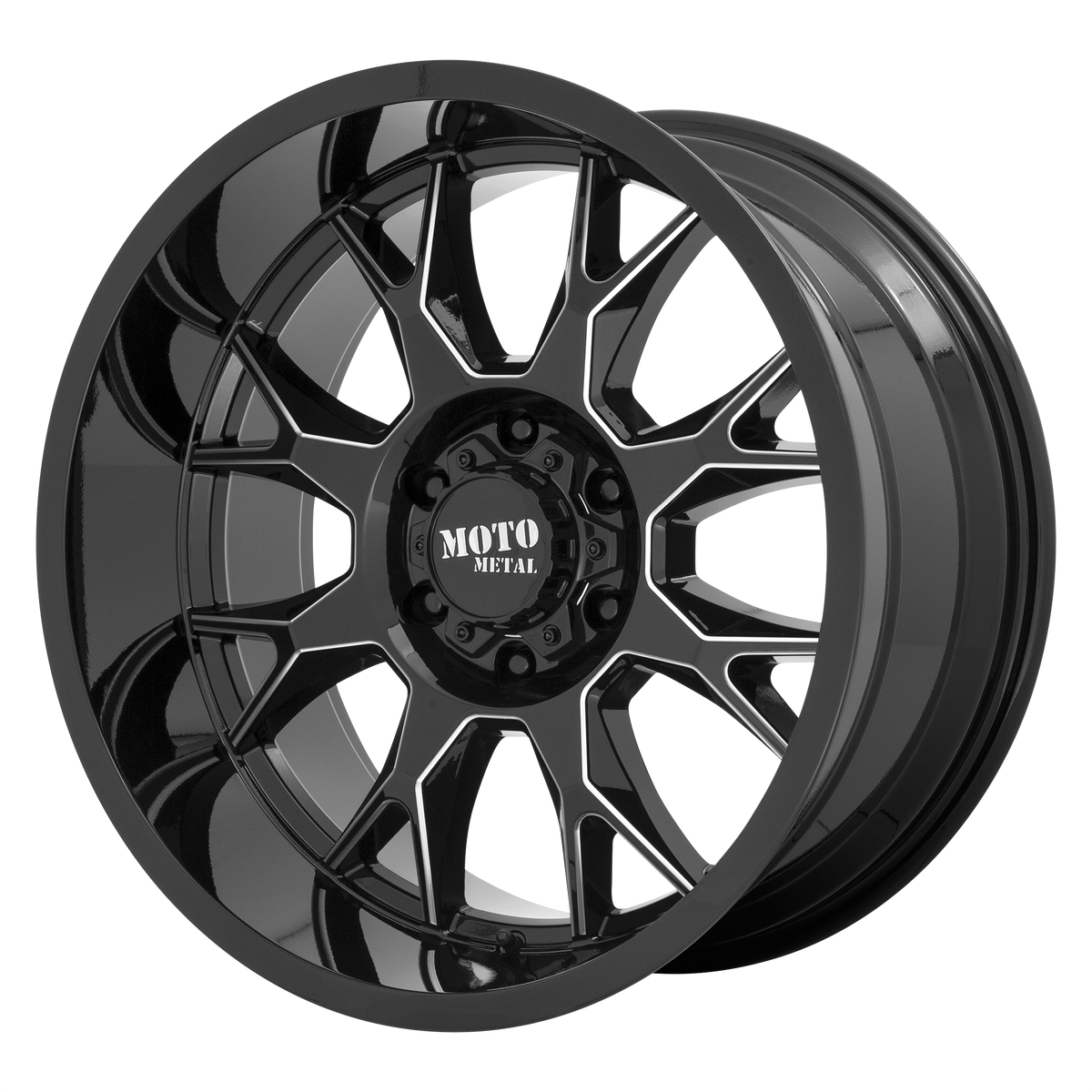 Moto Metal MO806 GLOSS BLACK MILLED wheel