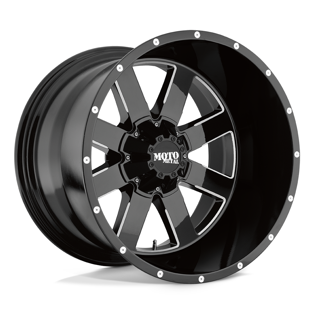 Moto Metal MO962 GLOSS BLACK MILLED wheel