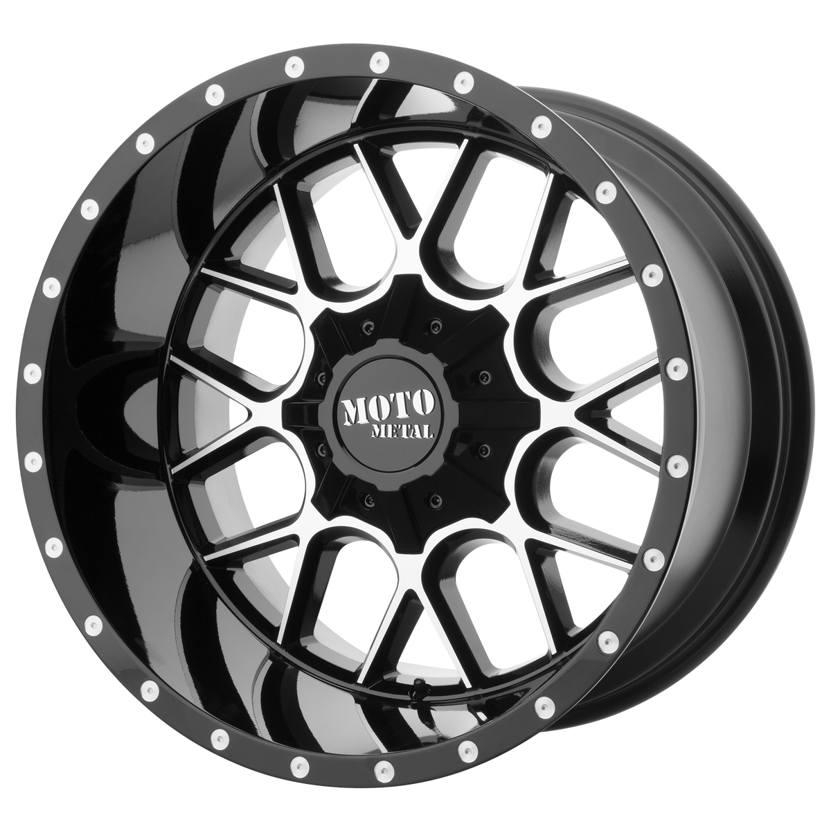 Moto Metal MO986 SIEGE | GLOSS BLACK MACHINED wheel