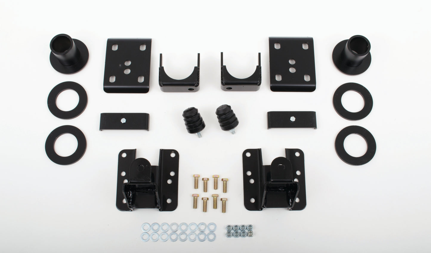 McGaughy's 2014-18 GM TRUCK (1/2 ton) (2WD, ALL CABS) 2/4" Econ. Drop Kit (Adj. Strut Ring Kit, Flip Kit, & Adj. Rear