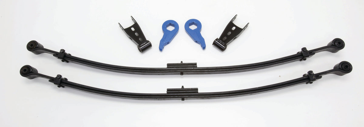 McGaughy's W9924EX-4WD 1999-06 CHEVY (4WD, Torsion Front End) 2/4" Economy Drop Kit (Torsion Keys, Shackles, & Leaf Springs)