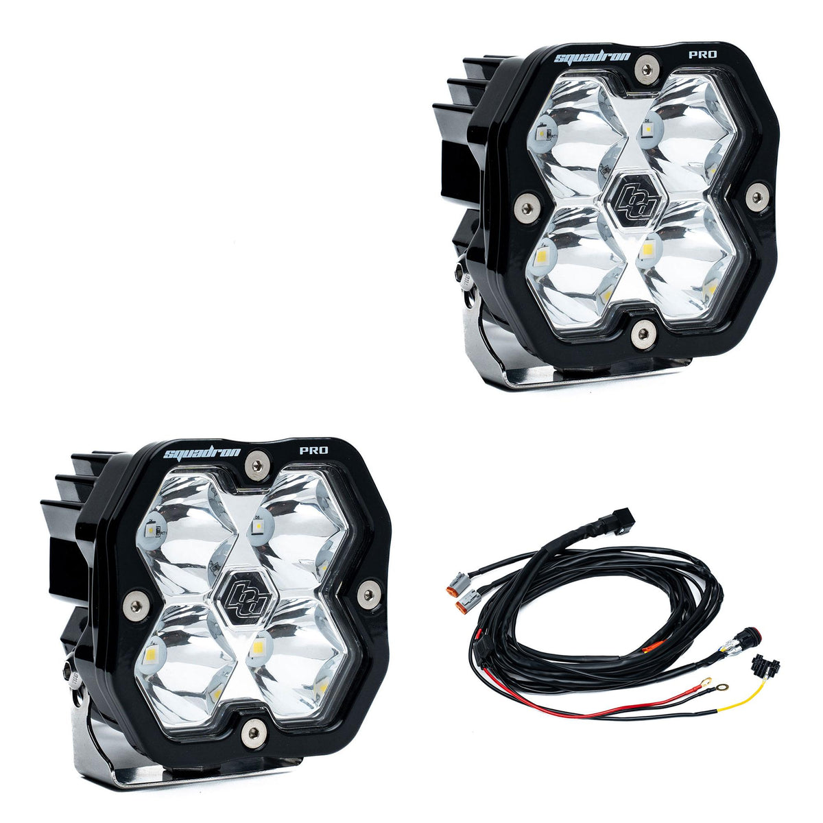 Squadron 2.0 Pro Black LED Auxiliary Light Pod Pair Universal Clear