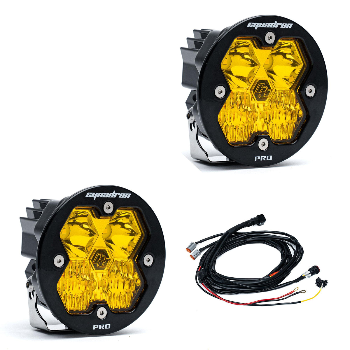 Squadron-R 2.0 Pro Black LED Auxiliary Light Pod Pair Universal Baja Amber