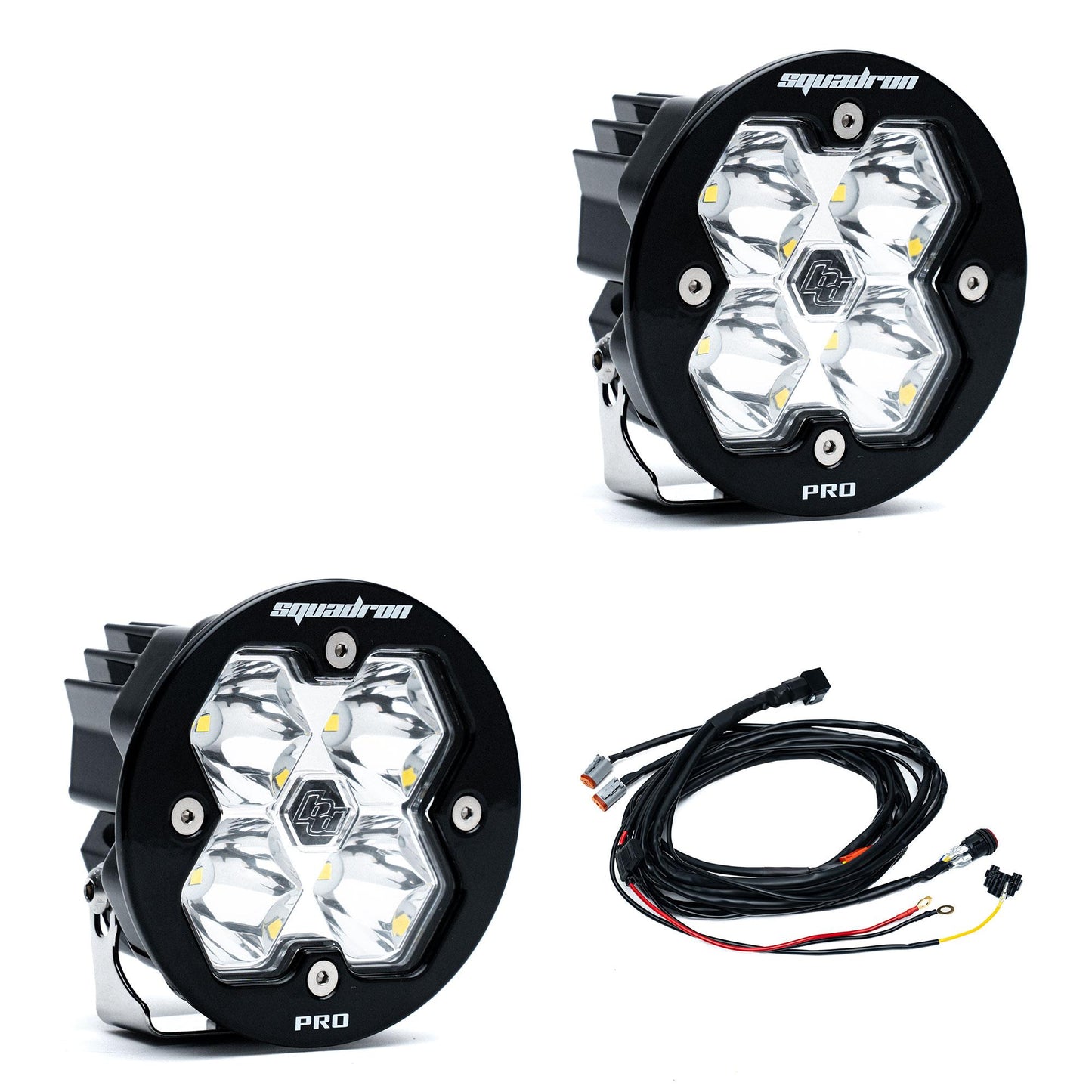 Squadron-R 2.0 Pro Black LED Auxiliary Light Pod Pair Universal Clear