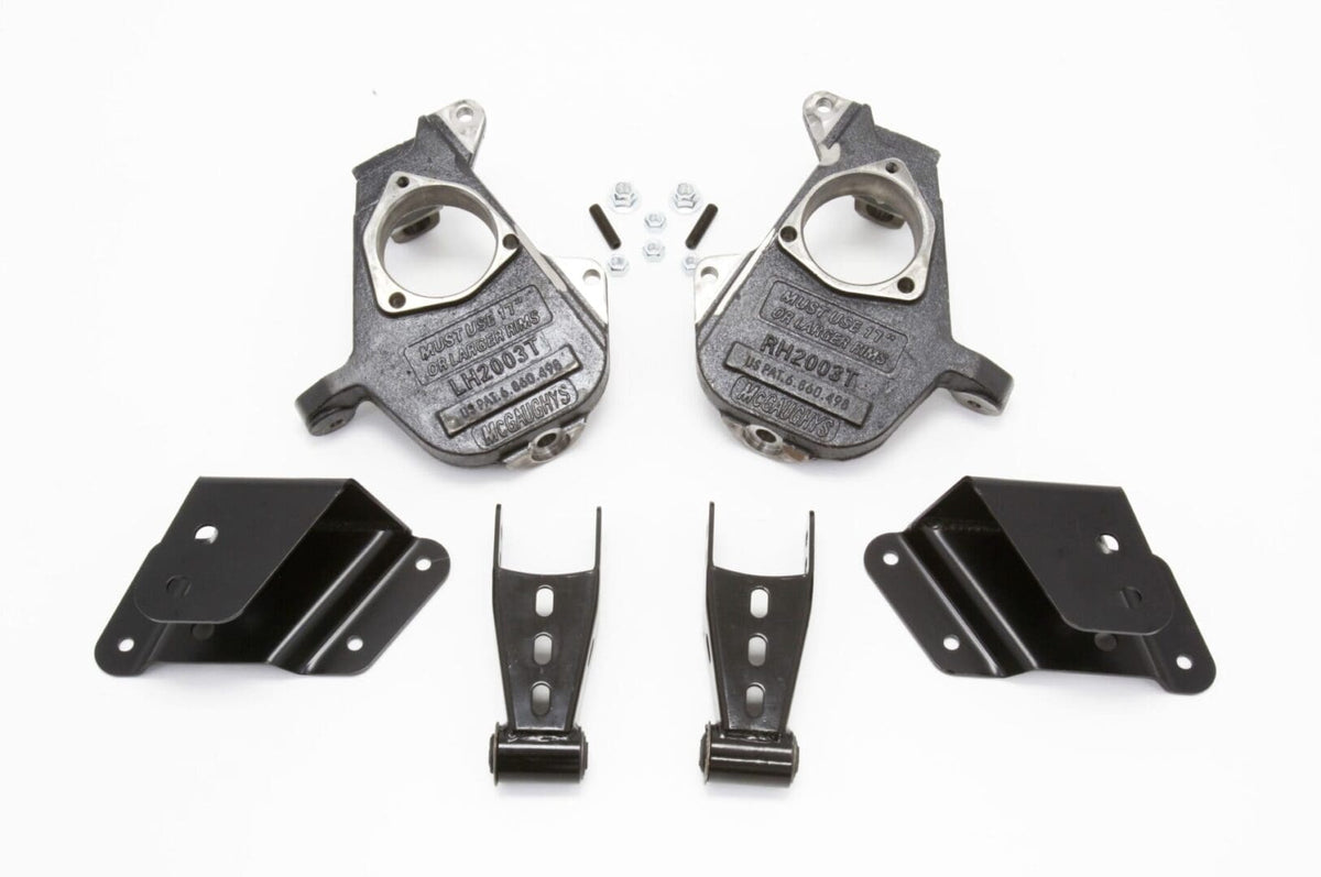McGaughy's 2/4 Inch Spindle Lowering Kit 1999-2006 Silverado/Sierra 1500 2WD/4WD Short Bed with T-Style Spindles - 11004