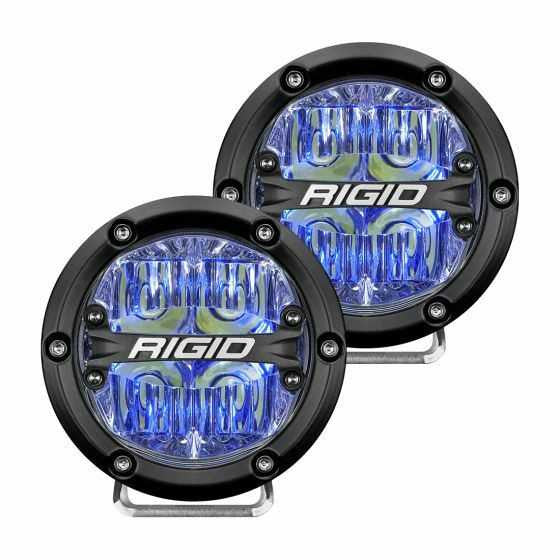 Rigid Industries 360- Series 4inch LED Off-Road Drive Optic w/Blue Backlight | Pair