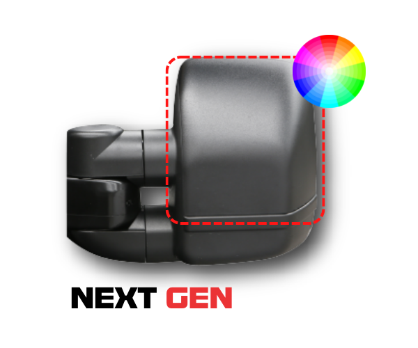 Clearview Next Gen mirror Mirror Head Covers [Next Gen; Pair; RAW] – component illustration
