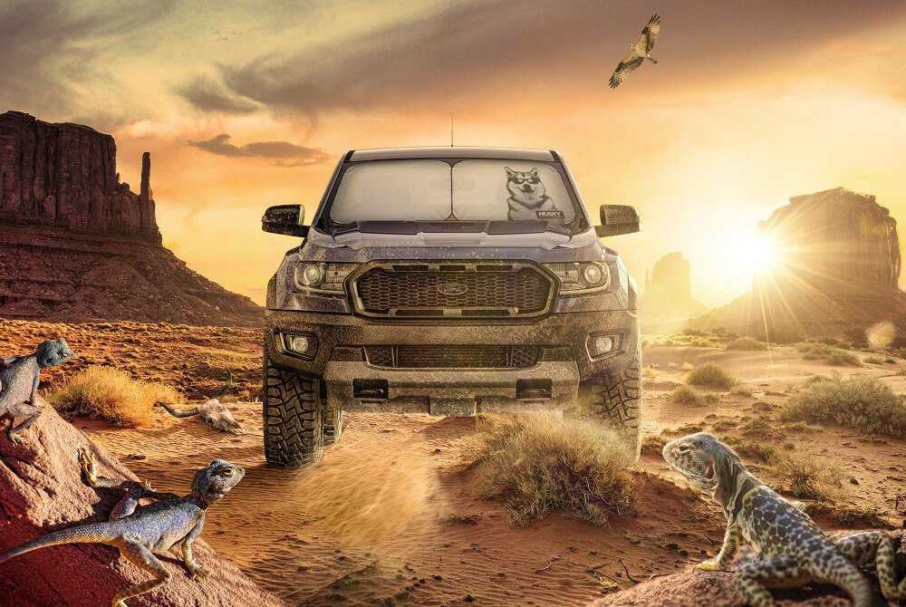 Husky Liners Universal Small SunShade 28" Tall x  31" Wide | Car Windscreen Cover Protector