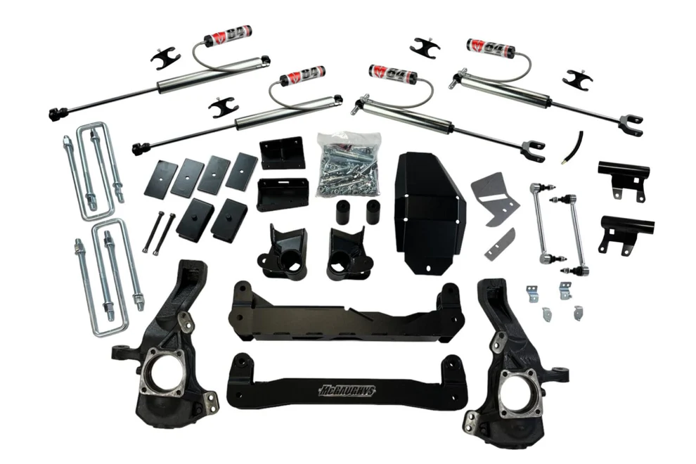McGaughy's 4 Inch Premium Lift Kit w/M84 Reservoir Shocks 2020-2026 Silverado/Sierra 3500 2WD/4WD - 52405