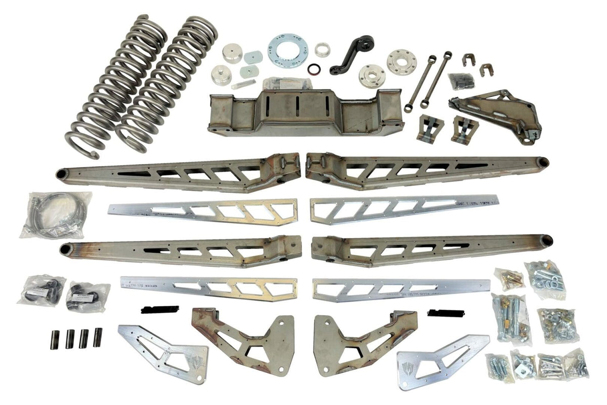 McGaughy's 10 Inch Premium Lift Kit with 4-Link 2014-2018 Dodge Ram 2500 4WD Raw Finish - 54322