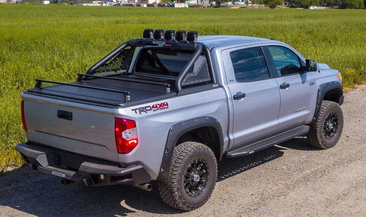 Go Rhino Sport Bar 2.0 with Power Actuated Retractable Light Mount | RAM 1500 & Silverado 2500 | Textured Black