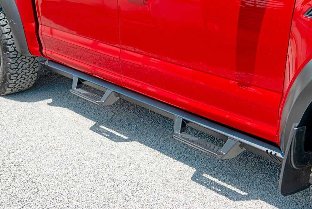 N-Fab EPYX Cab Length Side Steps Black Nerf Steps | Fits Ford F-150 / Lightning SuperCrew Cab Pickup