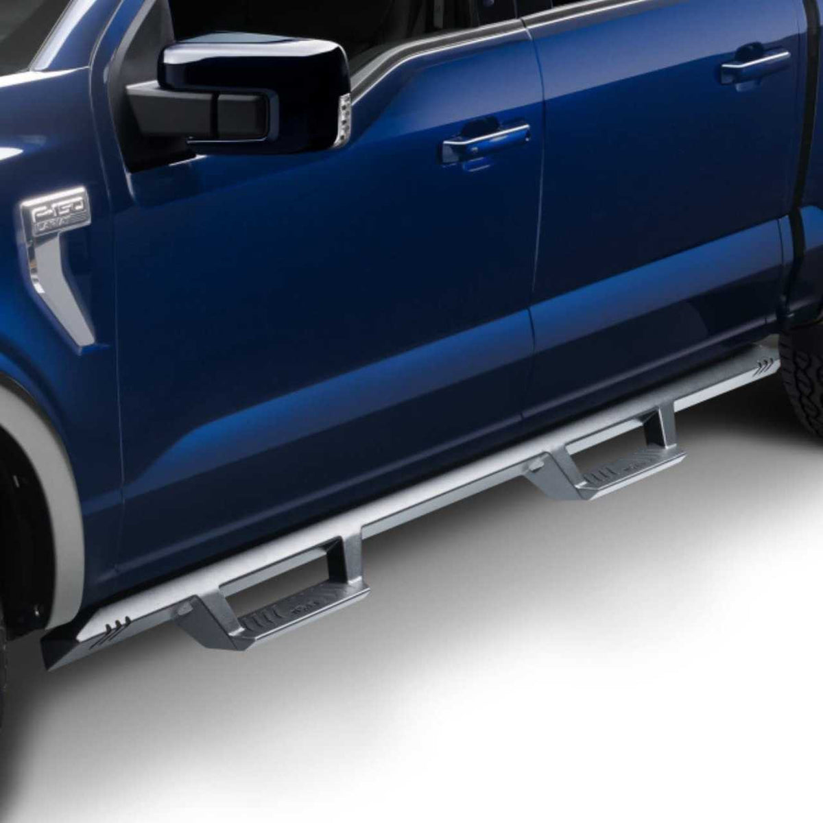 N-Fab EPYX Cab Length Side Steps Black Nerf Steps | Fits Ford F-150 / Lightning SuperCrew Cab Pickup