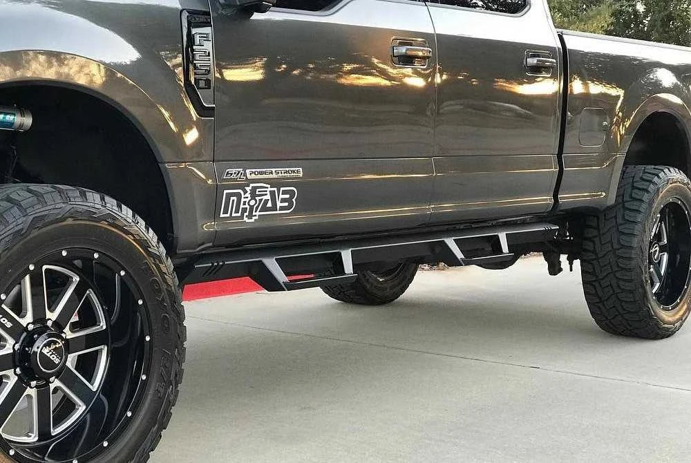 N-Fab EPYX Cab Length Side Steps Black Nerf Steps | Fits Ford F-150 / Lightning SuperCrew Cab Pickup