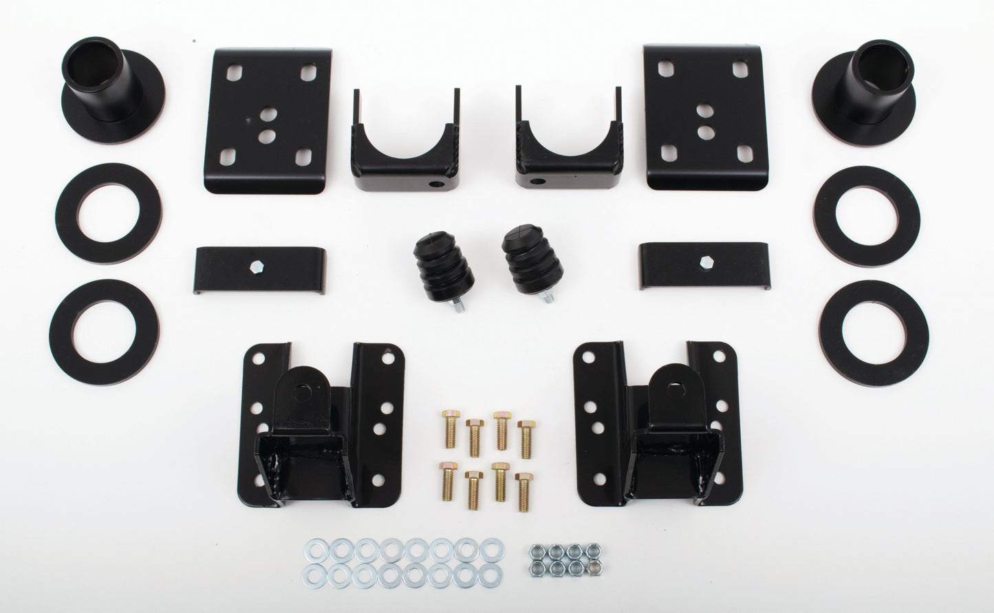 McGaughy's 2007-13 GM Silverado (1/2 ton) (2WD, ALL CABS) 2/4" Econ. Drop (Adj.. Strut Rings, Flip Kit, & Adj. Rear Hangers)