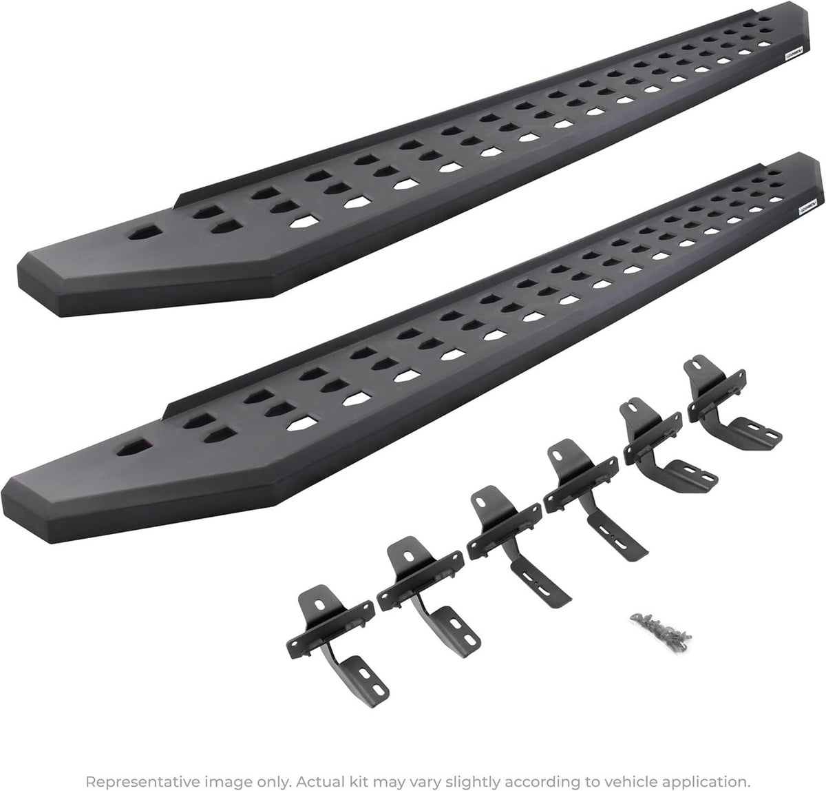 Go Rhino RB20 Running Board Side Steps | Chevrolet Silverado 1500/2500 (2020+) - Powdercoat Black Finish