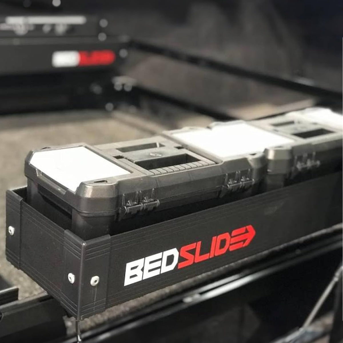 BedSlide Complete Bedbin Kit (5pc) | Truck Bed Slide Cargo Organiser Storage (Black)