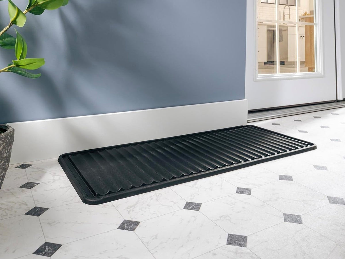 WeatherTech BootTray for Entryway - Durable Mat for Boots, Shoes, Traps Water and Dirt (16"x36") - Black