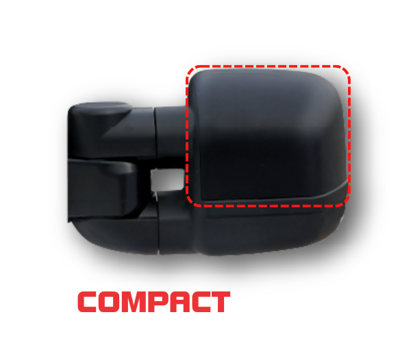 Clearview Compact mirror Mirror Head Covers [Compact; Pair; Black] – component illustration