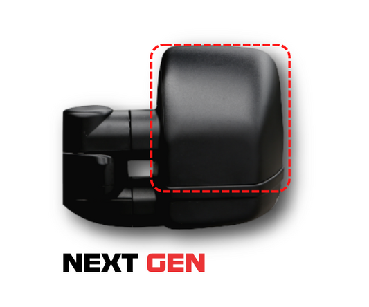 Clearview Next Gen mirror Mirror Head Covers [Next Gen; Pair; Black] – component illustration