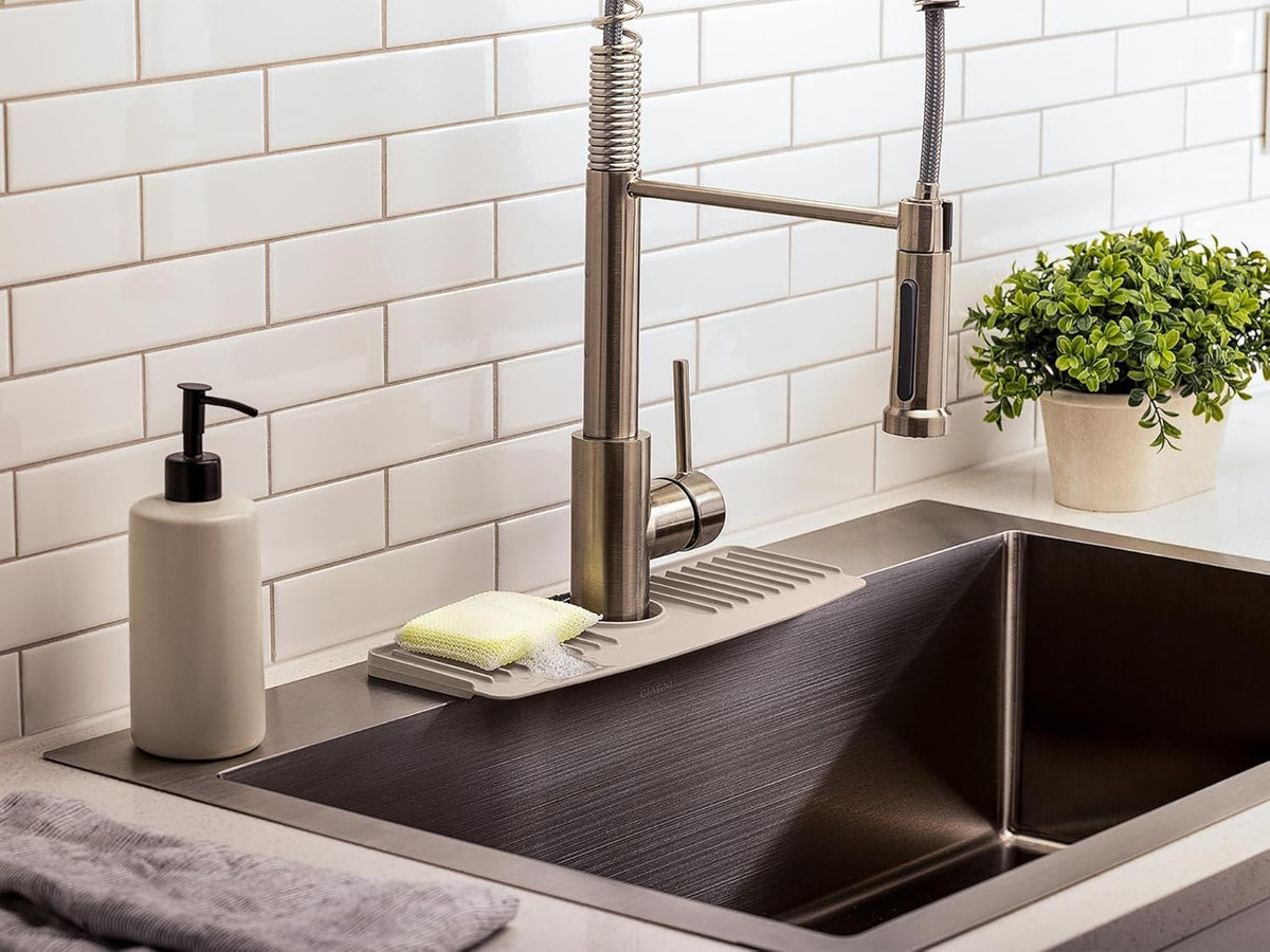 WeatherTech Faucet Mat - Protect Your Kitchen & Bathroom Countertops - Tan/Sand