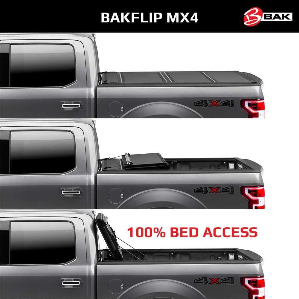 BAK BAKFlip MX4 Hard Folding Tonneau Cover | RAM 2500/3500 (6'4) - with RAMBOX