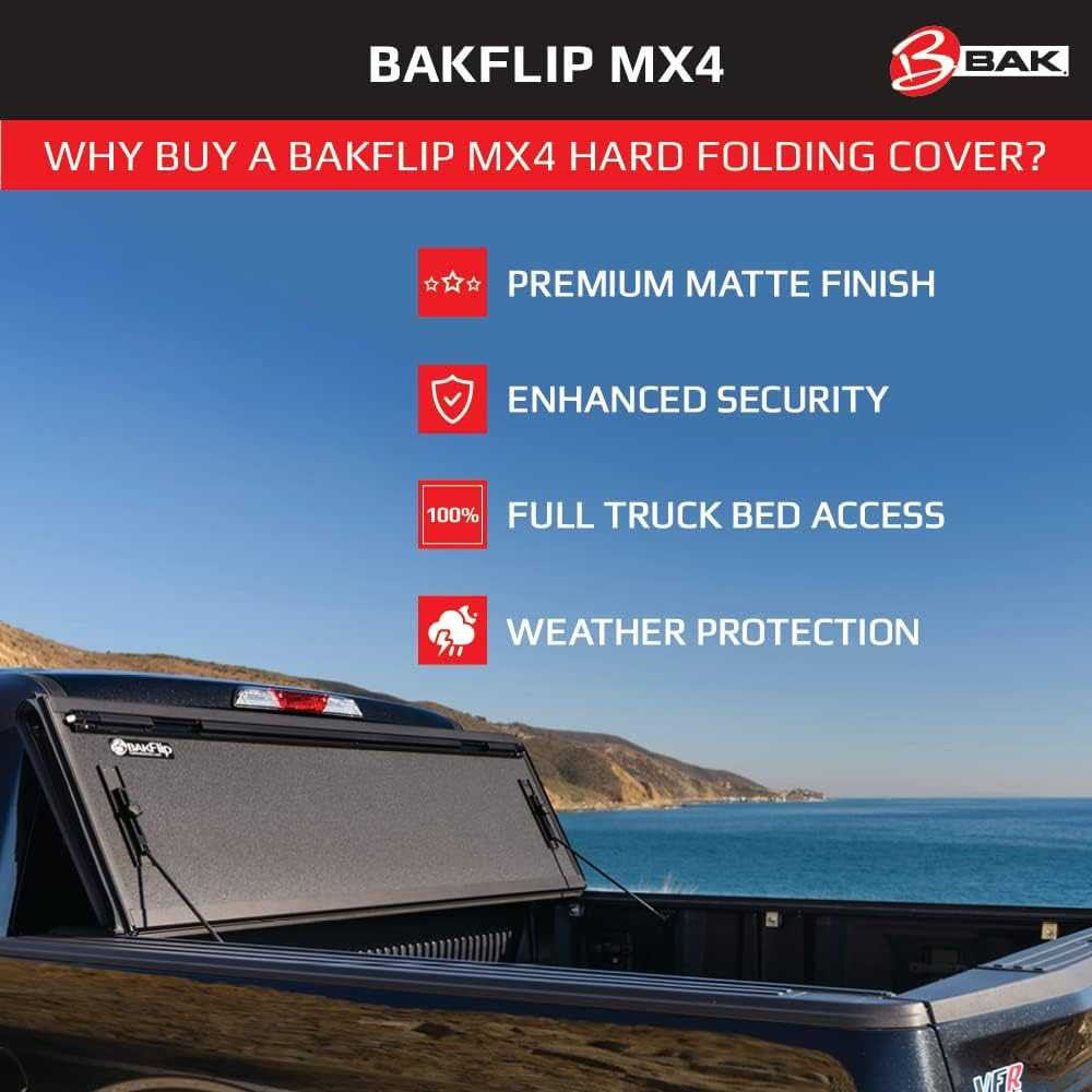BAK BAKFlip MX4 Hard Folding Tonneau Cover | RAM 2500/3500 (6'4) - with RAMBOX