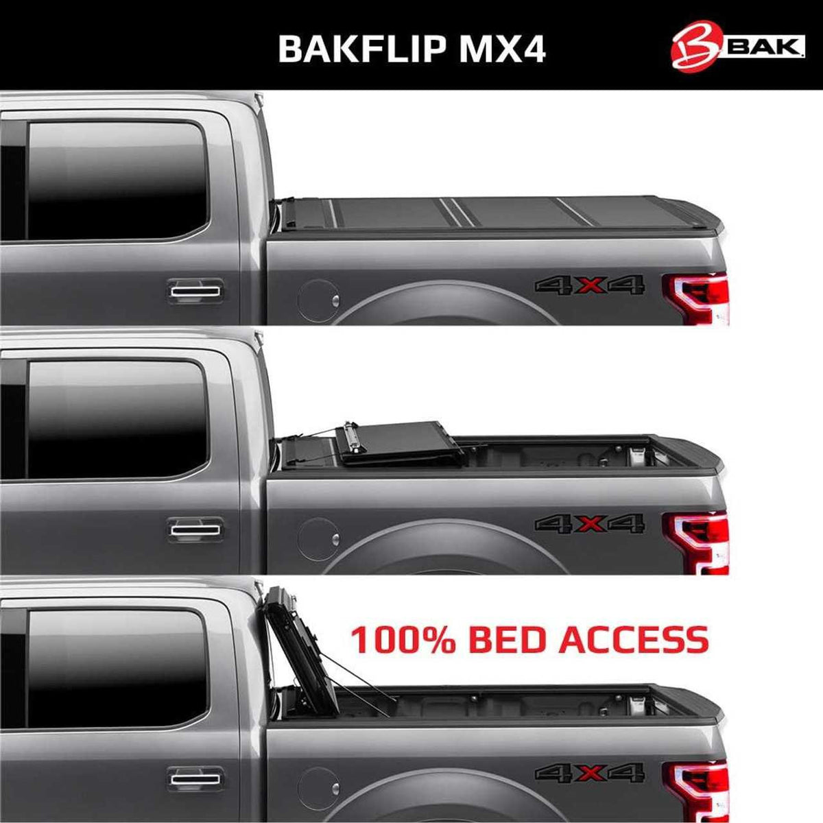 BAK BAKFlip MX4 Hard Folding Tonneau Cover | RAM 2500/3500 (6'4) - w/out RAMBOX