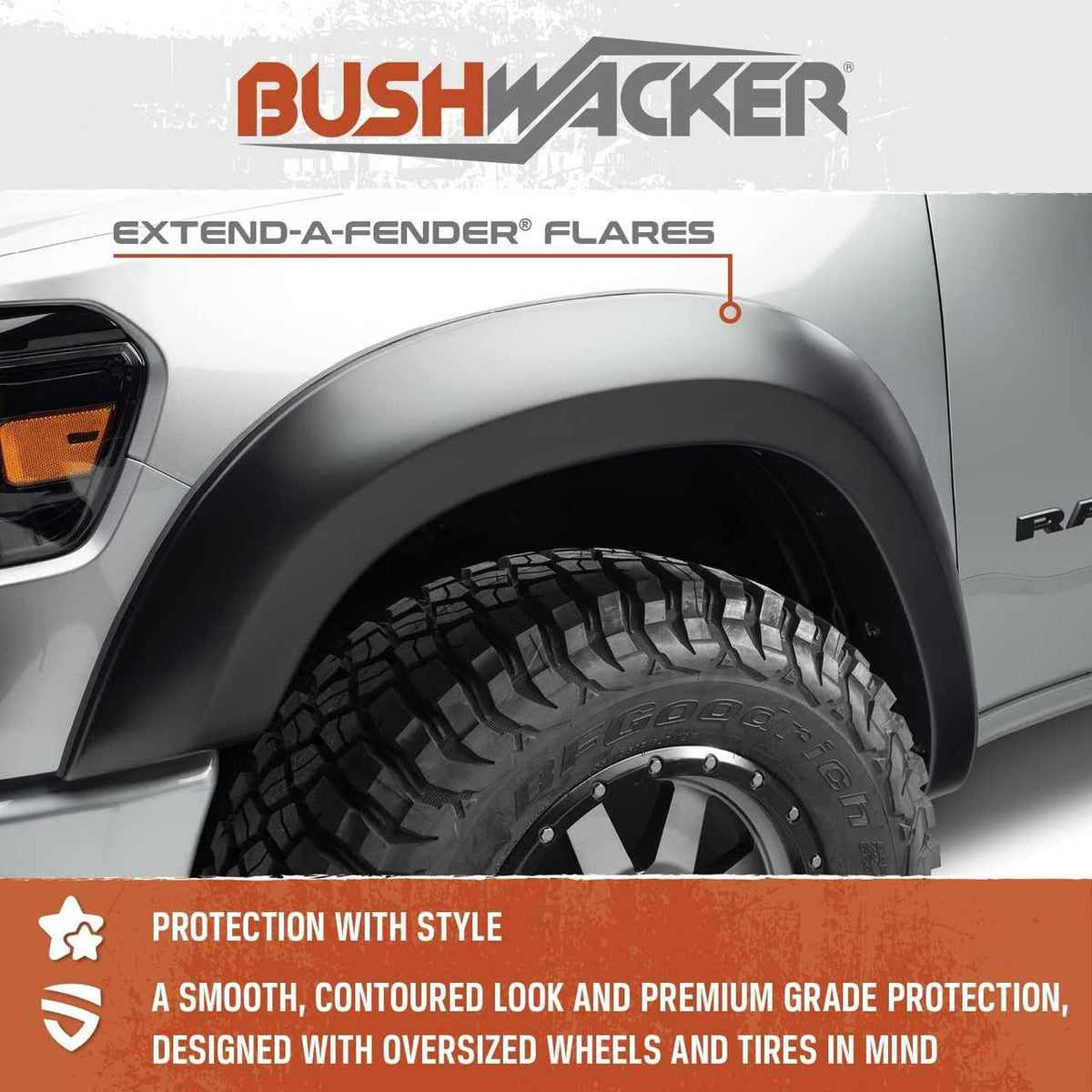 Bushwacker Extend A Fender Flares | Chevrolet Silverado 2500HD (2021+) | Front Only (2pc)