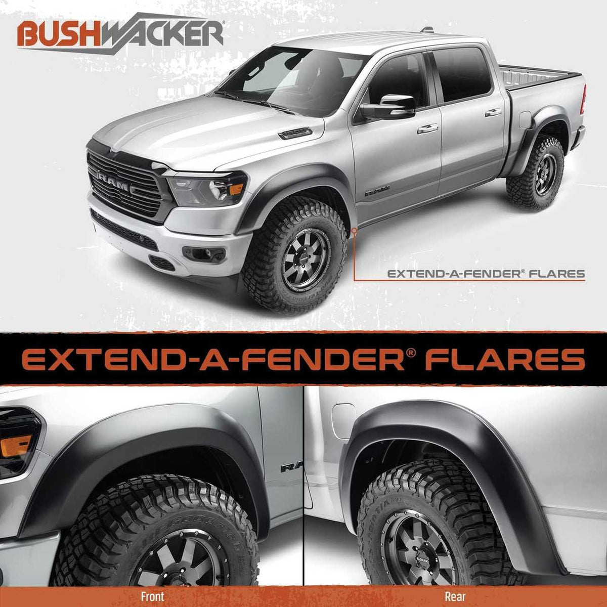 Bushwacker Extend A Fender Flares Fits Ford F-250/350 Super Duty (2017-2022) - Front & Rear (4PC)