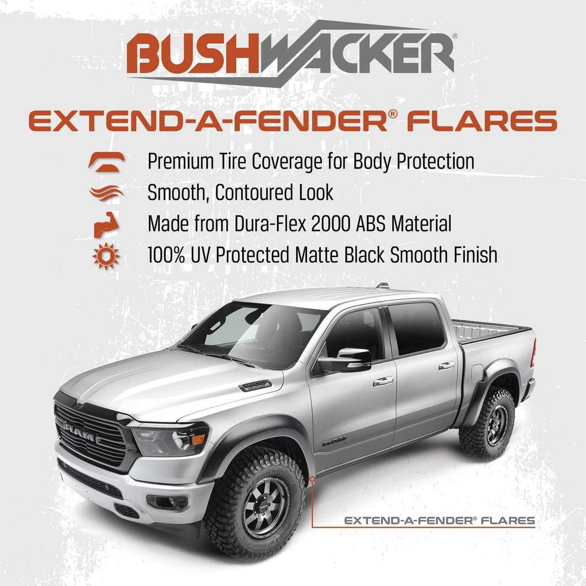Bushwacker Extend A Fender Flares Fits Ford F-250/350 Super Duty (2017-2022) - Front & Rear (4PC)