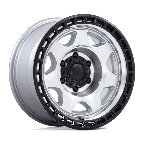 Black Rhino BR018 VOYAGER SILVER MACHINED W/ M-BLACK LIP wheel