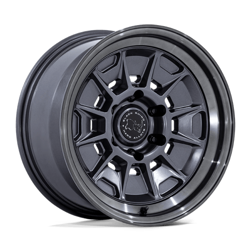Black Rhino BR021 MONDO MATTE GUNMETAL W/ GLOSS GRAY LIP wheel