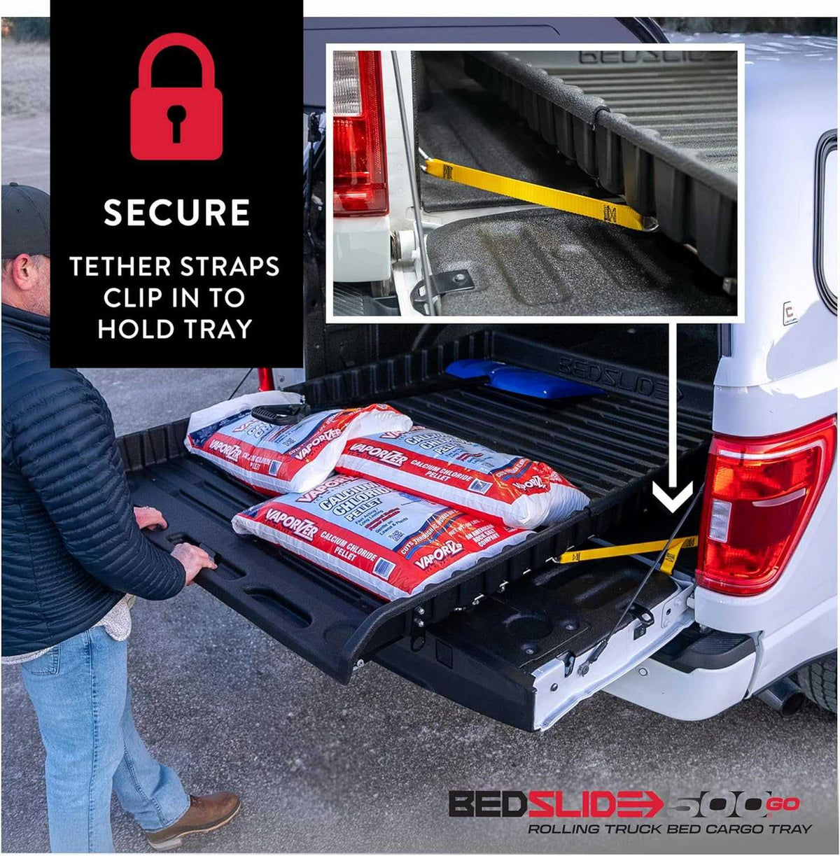 Bedslide 500Go Cargo Tray | Fits 62" - 74" Full Size Truck Beds