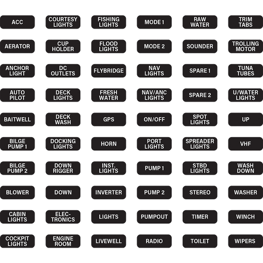 CZone Label Set WProof Keypad Marine